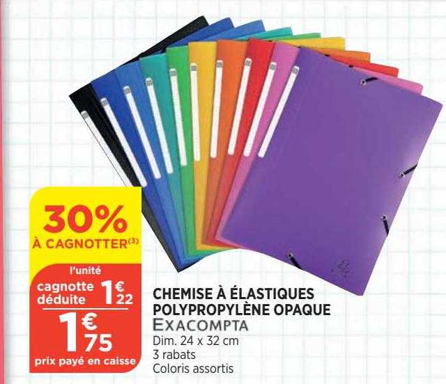 chemise à élastiques polypropylène opaque exacompta