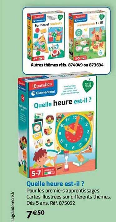 clementoni quelle heure est-il