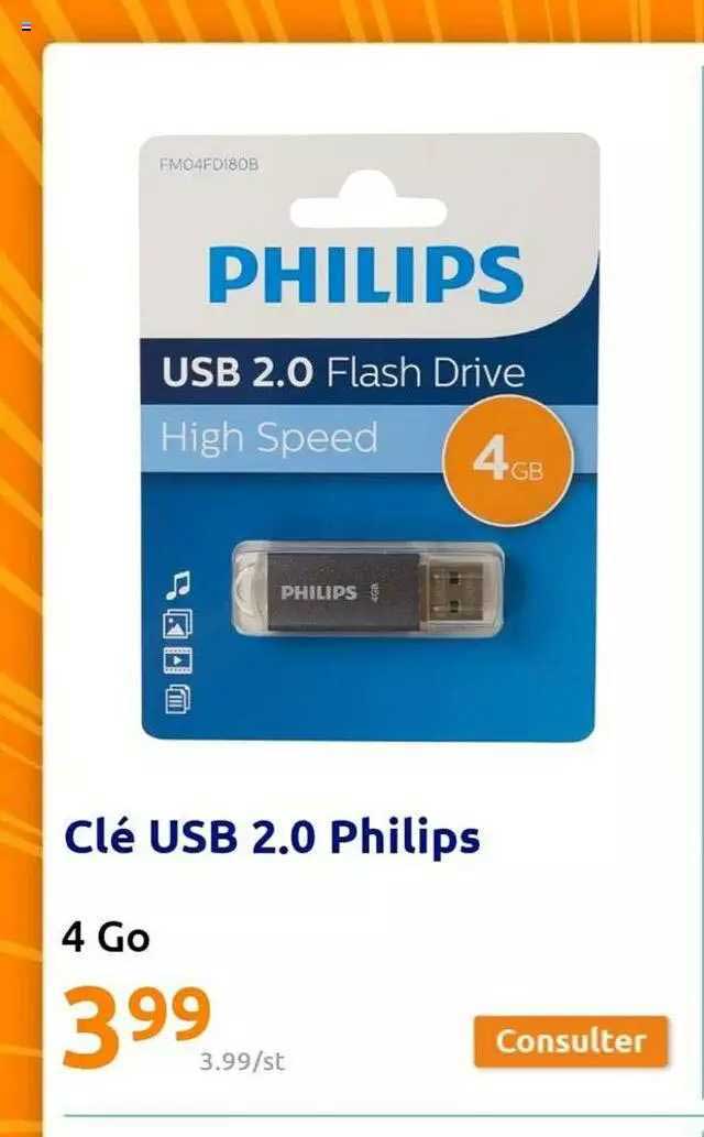 Clés Usb 2.0 Philips 4go