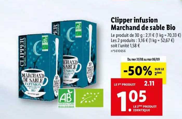 clipper infusion marchand de sable bio