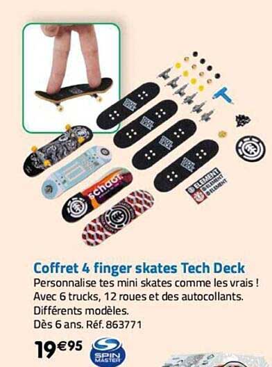 coffret 4 finger skates tech deck spin master