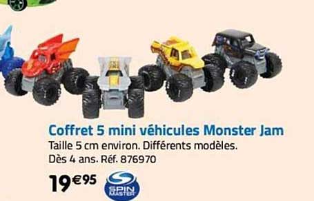 coffret 5 mini véhicules monster jam spin master