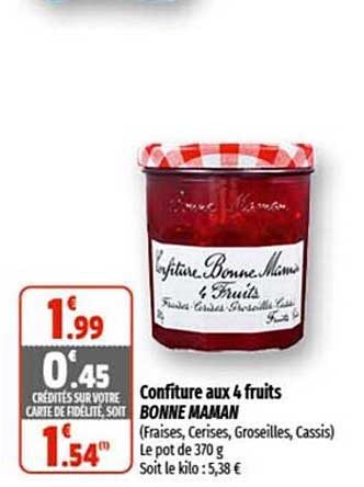 confiture aux 4 fruits bonne maman