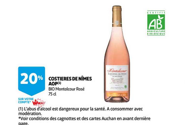 costières de nîmes aop bio montalcour rosé