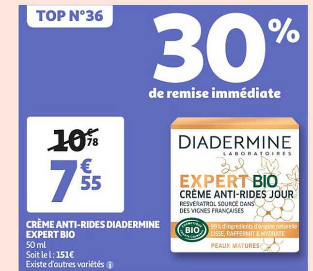 crème anti-rides diadermine expert bio