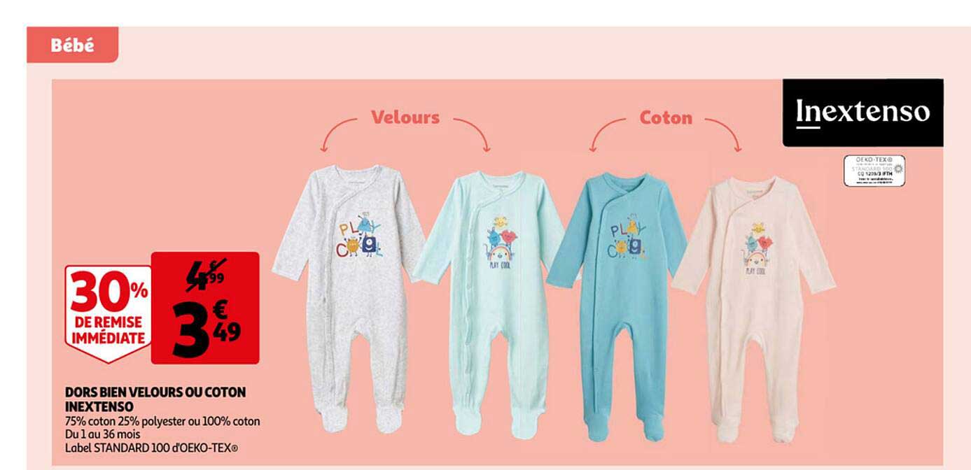 dors bien velours ou coton inextenso