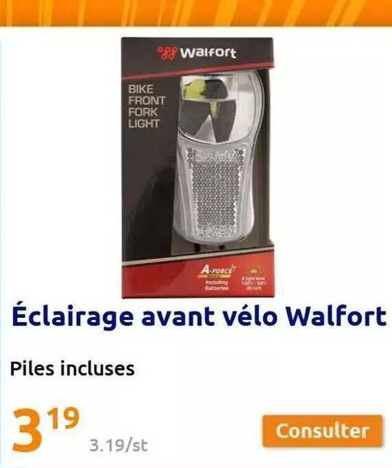éclairage avant vélo walfort