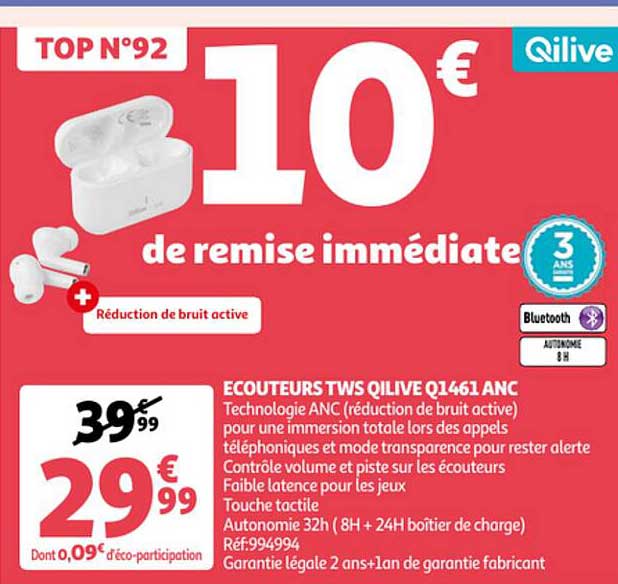 écouteurs tws qilive q1461 anc
