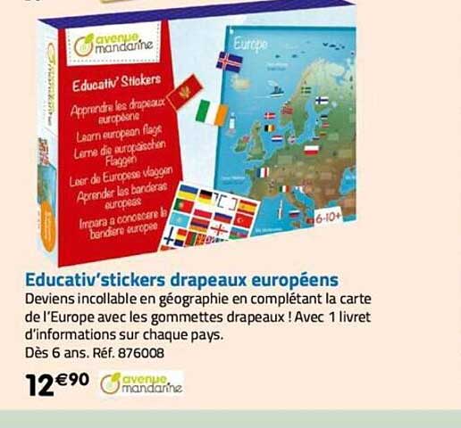 edicativ'stickers drapeaux européens avenue mandarine