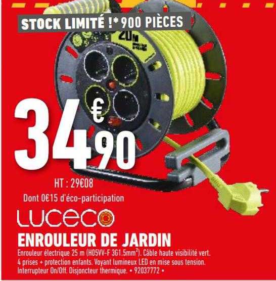 enrouleur de jardin luceco