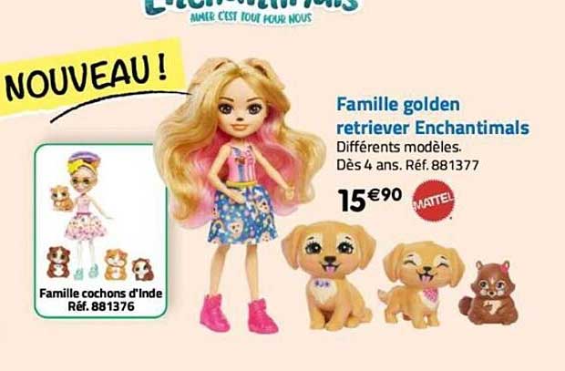 famille golden retriever enchantimals mattel
