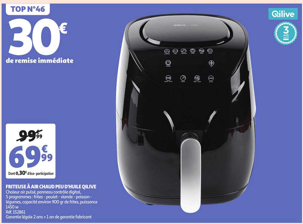 friteuse à air chaud peu d'huile qilive