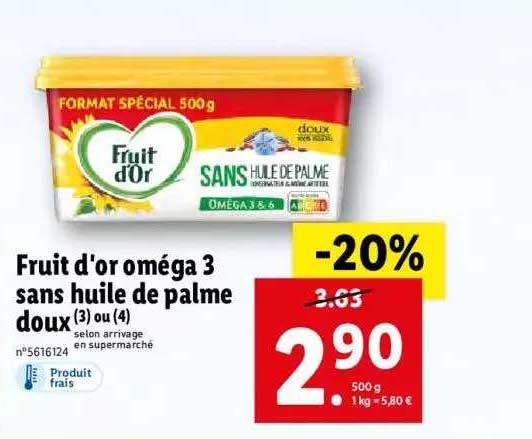 Fruit D'or Oméga 3 Sans Huile De Palme Doux