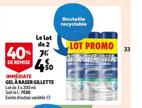 gel à raser gillette