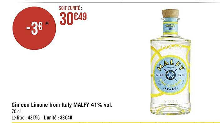 gin con limone from italy malfy 41% vol.