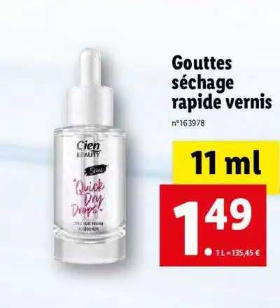 gouttes séchage rapide vernis