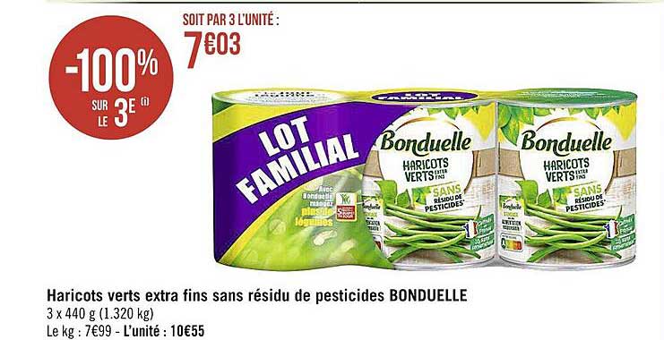 Haricots Verts Extra Fins Sans Résidu De Pesticides Bonduelle