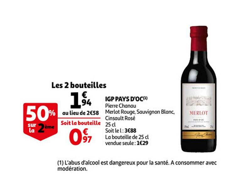igp pays d'oc pierre chanau merlot rouge, sauvignon blanc, cinsault rosé