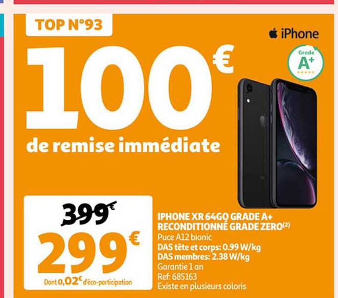 iphone xr 64go grade a+ reconditionné grade zero