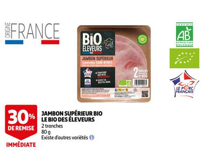 jambon supérieur bio le bio des éleveurs