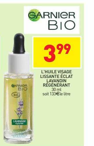 l'huile visage lissante éclat lavandin régénérant