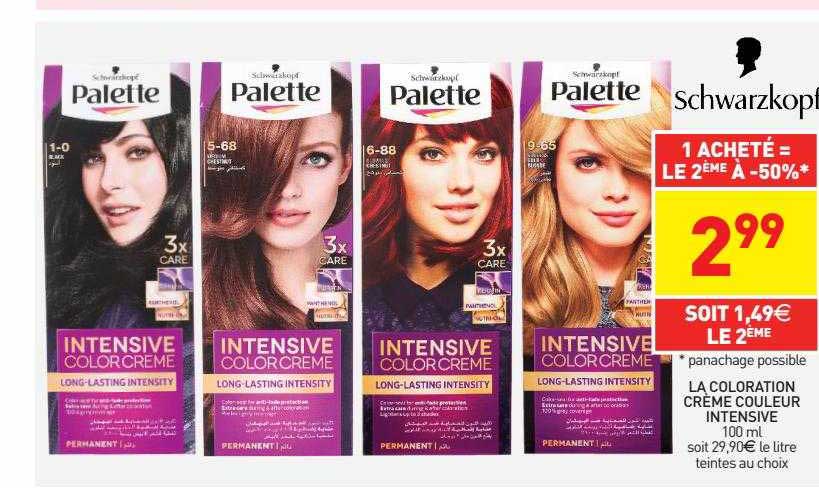 la coloration crème couleur intensive palette