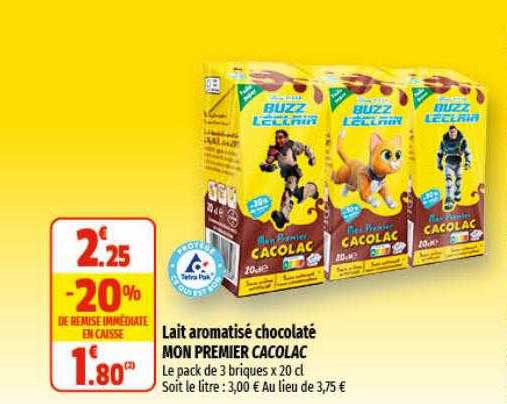 lait aromatisé chocolaté mon premier cacolac