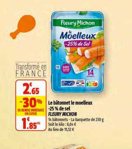 Le Bâtiment Le Moelleux -25% De Sel Fleury Michon