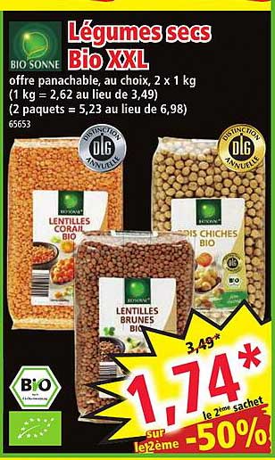 légumes secs bio xxl bio sonne