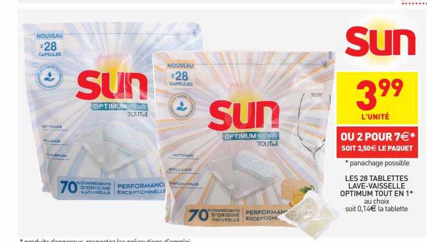 les 28 tablettes lave-vaisselle optimum tout en 1