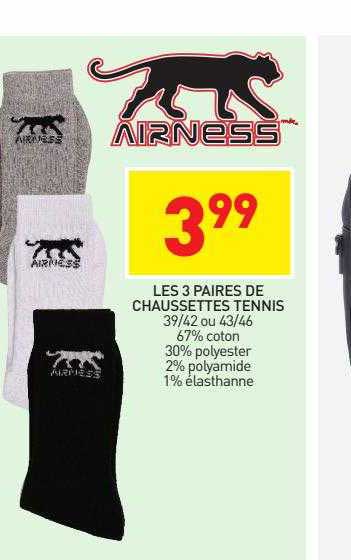 Les 3 Paires De Chaussettes Tennis Airness