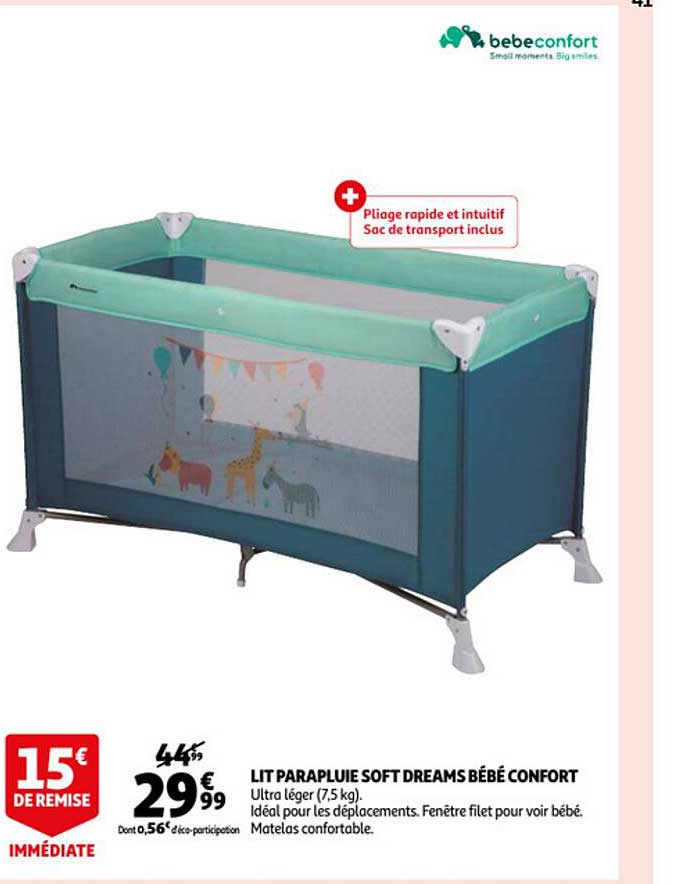 lit parapluie soft dreams bébé confort