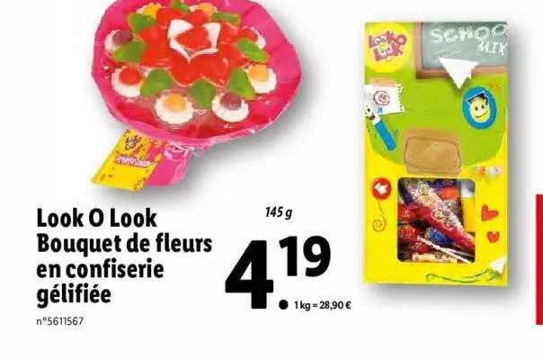look o look bouquet de fleurs en confiserie gélifiée