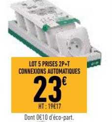 lot 5 prises 2p+t connexions automatiques