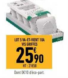 lot 5 va-et-vient 10a vis griffes