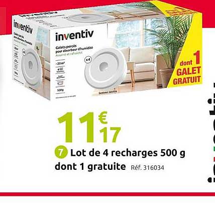 lot de 4 recharges 500 g dont 1 gratuite  inventiv