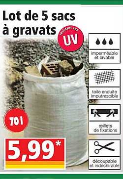 lot de 5 sacs à gravats