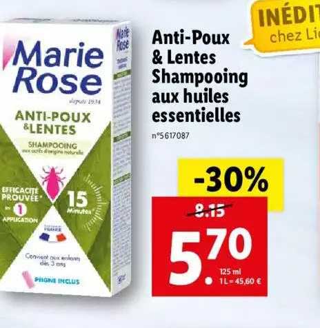 marie rose anti-poux & lentes shampooing aux huiles essentielles