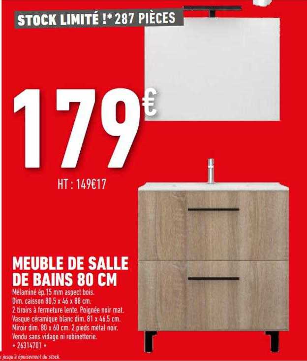 Meuble De Salle De Bains 80 Cm