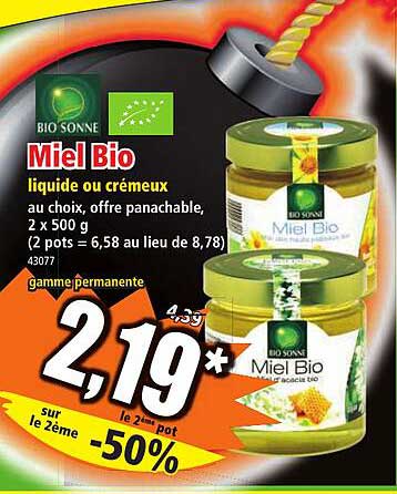 miel bio liquide ou crémeux bio sonne