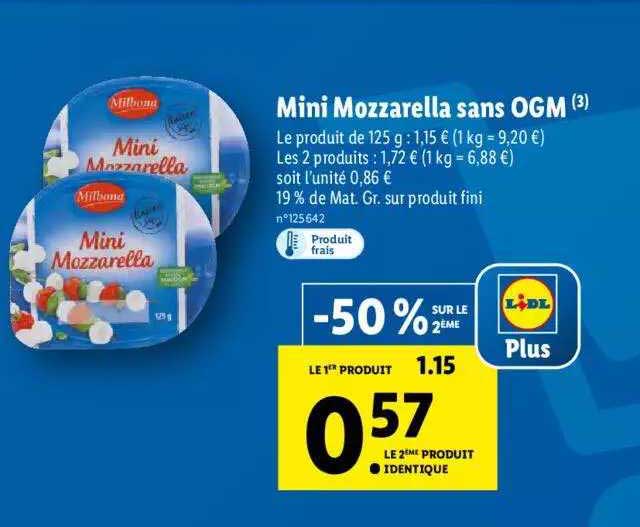 mini mozzarella sans ogm