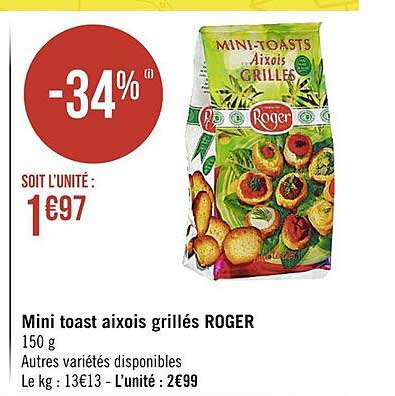 mini toast aixois grillés roger