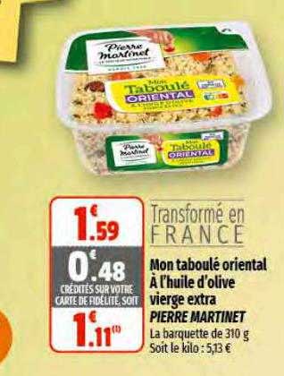 mon taboulé oriental à l'huile d'olive vierge extra pierre martinet