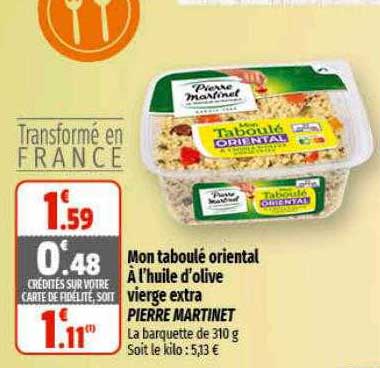 mon taboulé oriental à l'huile d'olive vierge extra pierre martinet