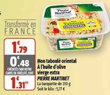 mon taboulé oriental à l'huile d'olive vierge extra pierre martinet