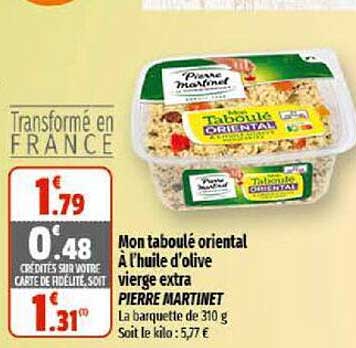 mon taboulé oriental à l'huile d'olive vierge extra pierre martinet