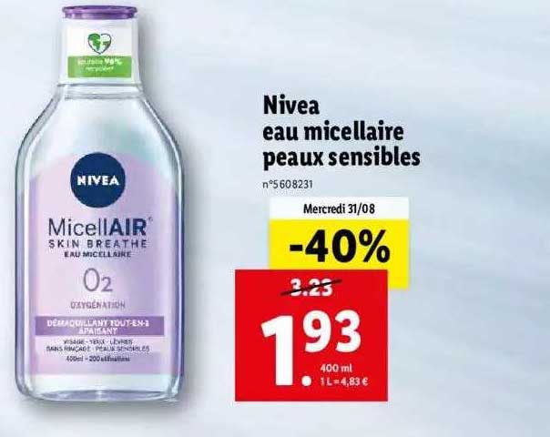 nivea eau micellaire peaux sensibles