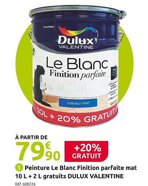 peinture le blanc finition parfaite mat dulux valentine
