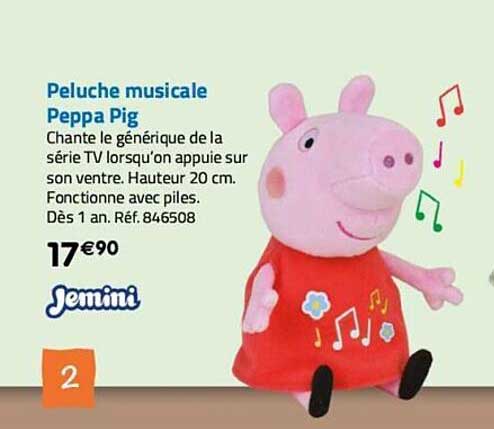 peluche musicale peppa pig jemini