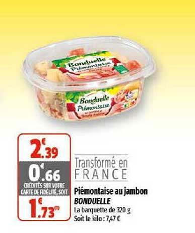 Piémontaise Au Jambon Bonduelle